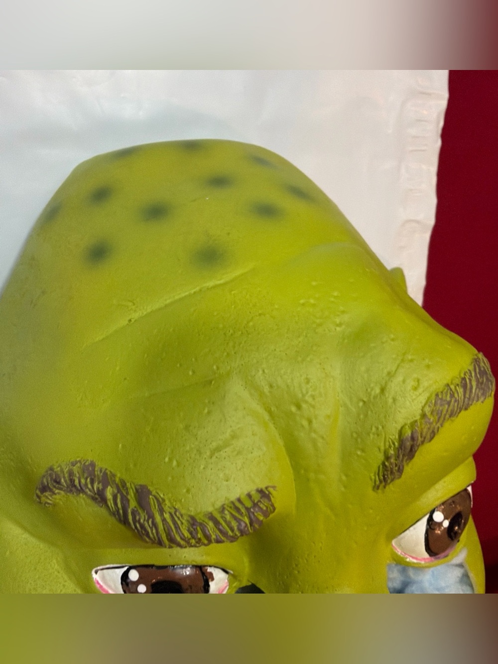 Dreamworks SHREK 2 Green Ogre Face Mask Head Strap White Teeth 2004 Fun Monster - Picture 5 of 15
